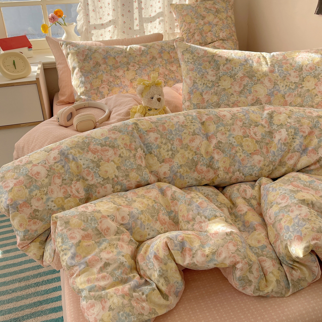 91家纺网 家纺一手货源 找家纺 瑞莱 2026新款全棉印花单被套系列 花海油画