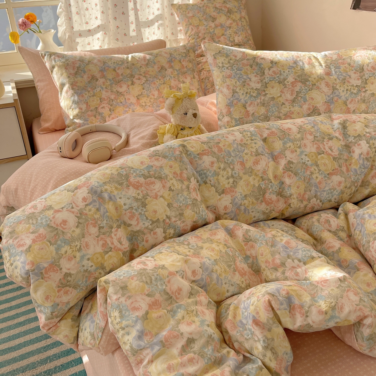 91家纺网 家纺一手货源 找家纺 瑞莱 2026新款全棉印花单被套系列 花海油画