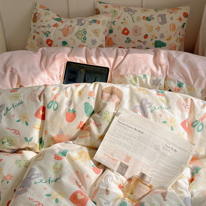 91家纺网 家纺一手货源 找家纺 瑞莱 2026新款全棉印花单被套系列 彩绘童话