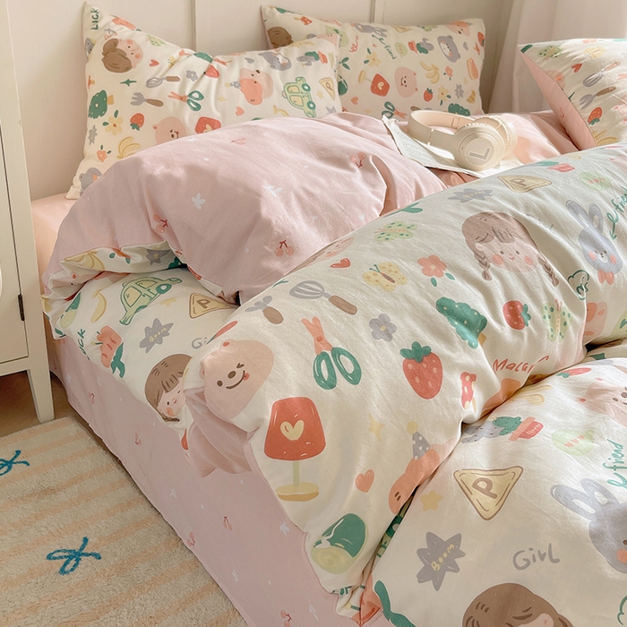 91家纺网 家纺一手货源 找家纺 瑞莱 2026新款全棉印花单被套系列 彩绘童话