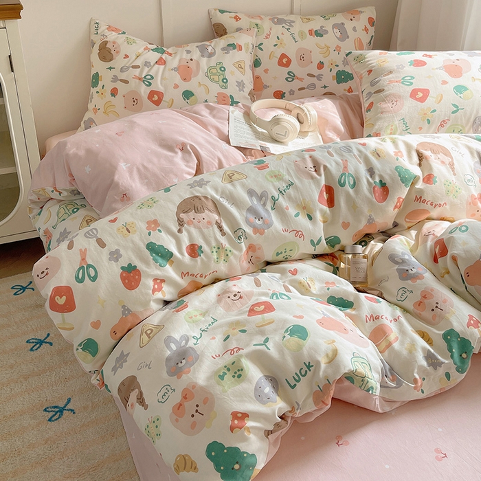 91家纺网 家纺一手货源 找家纺 瑞莱 2026新款全棉印花单被套系列 彩绘童话