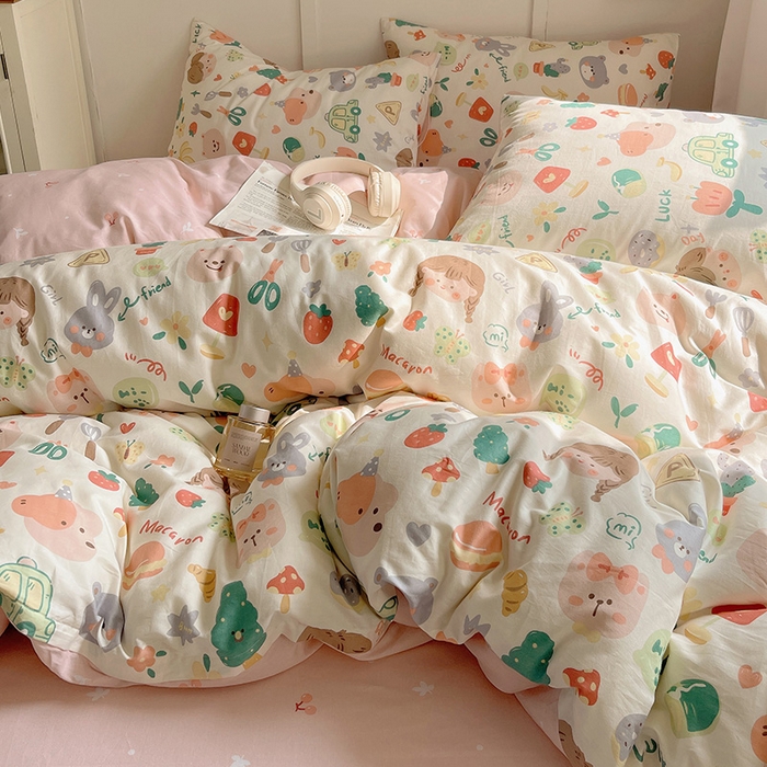 91家纺网 家纺一手货源 找家纺 瑞莱 2026新款全棉印花单被套系列 彩绘童话