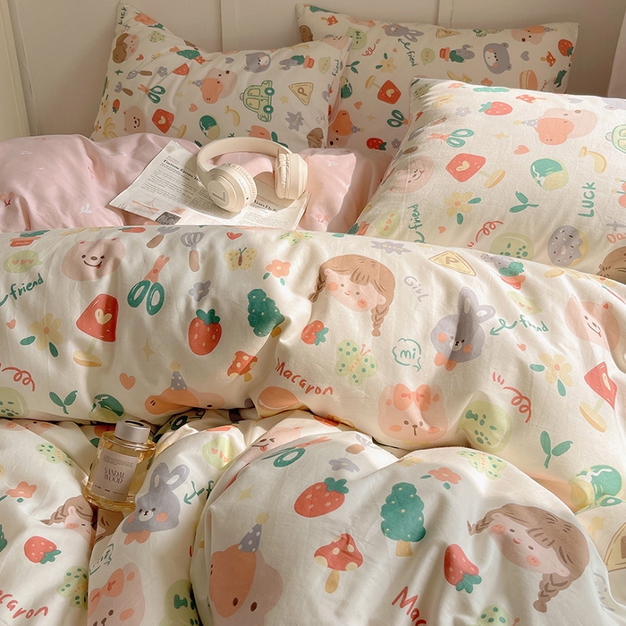 91家纺网 家纺一手货源 找家纺 瑞莱 2026新款全棉印花单被套系列 彩绘童话