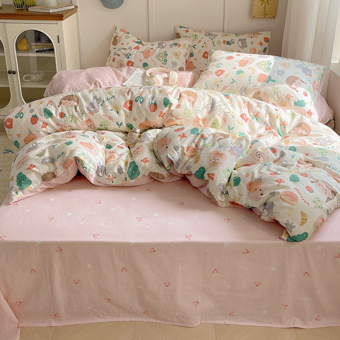 91家纺网 家纺一手货源 找家纺 瑞莱 2026新款全棉印花单被套系列 彩绘童话