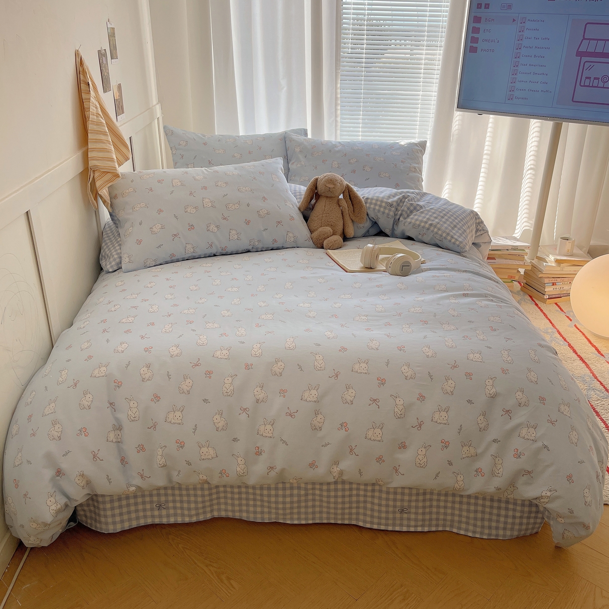 91家纺网 家纺一手货源 找家纺 瑞莱 2026新款全棉印花单被套系列 花仙兔