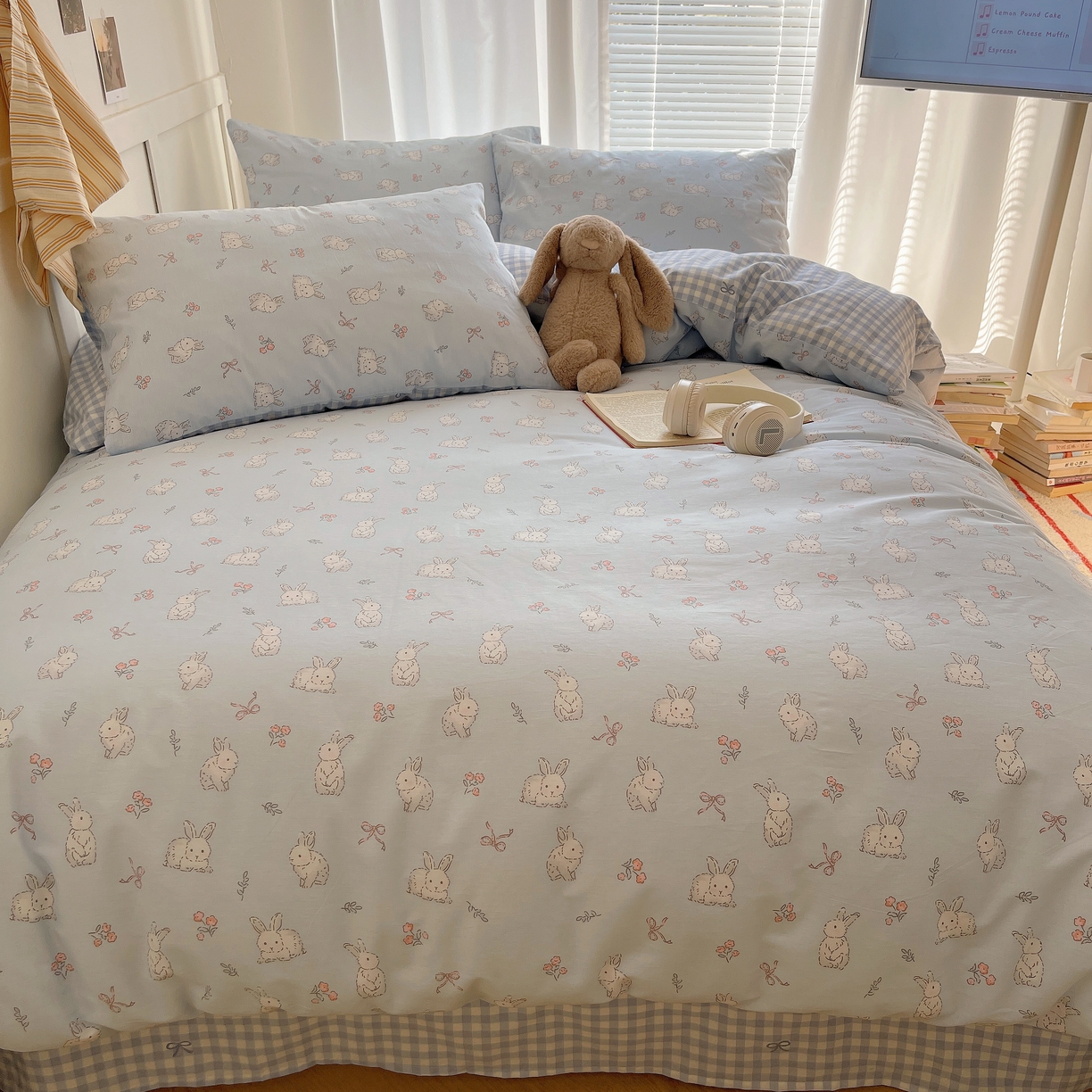 91家纺网 家纺一手货源 找家纺 瑞莱 2026新款全棉印花单被套系列 花仙兔