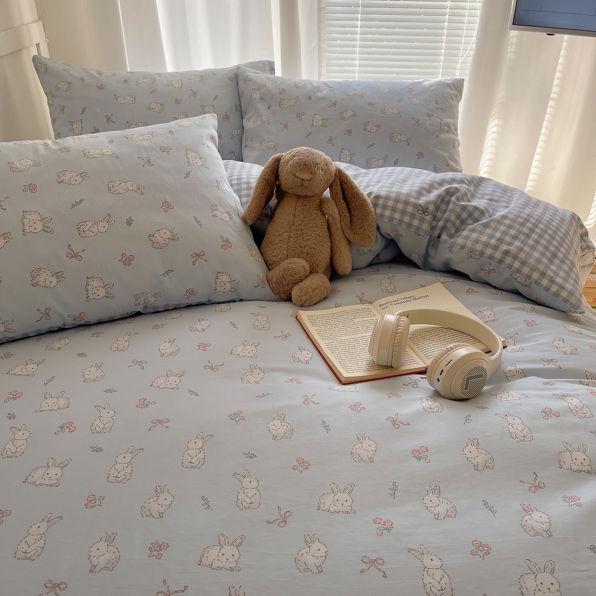 91家纺网 家纺一手货源 找家纺 瑞莱 2026新款全棉印花单被套系列 花仙兔