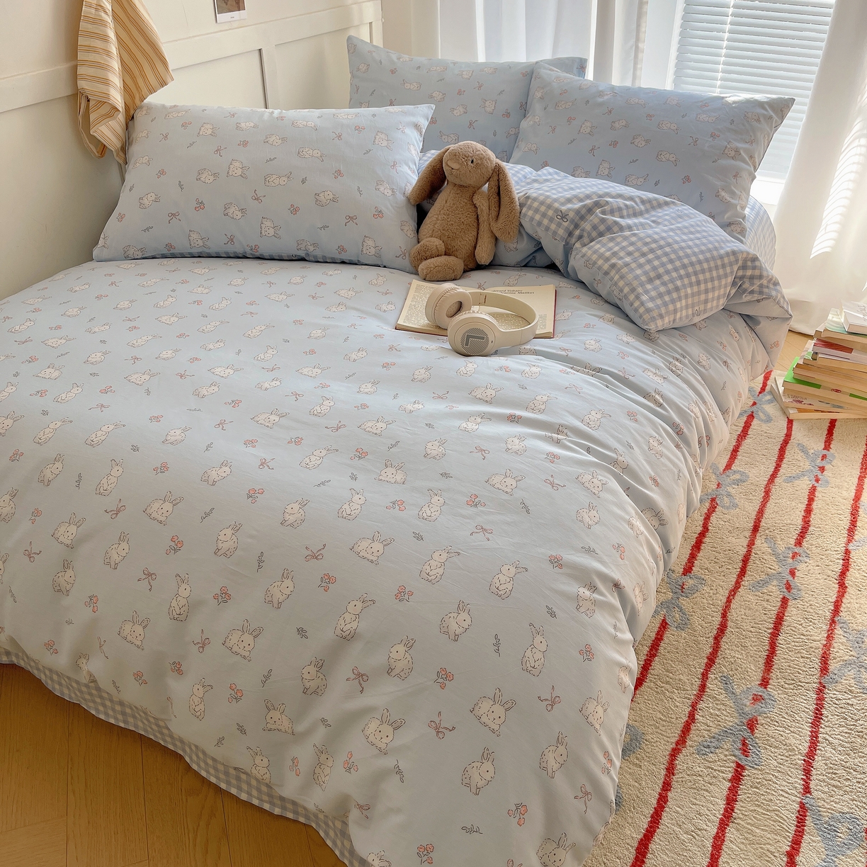 91家纺网 家纺一手货源 找家纺 瑞莱 2026新款全棉印花单被套系列 花仙兔