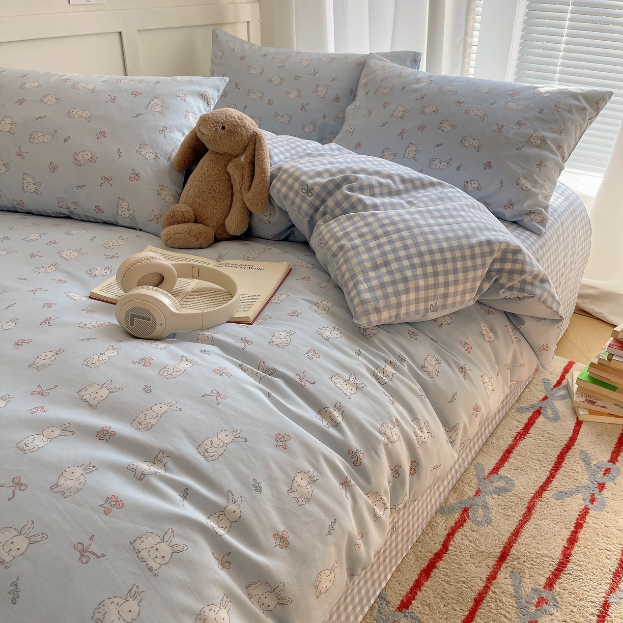 91家纺网 家纺一手货源 找家纺 瑞莱 2026新款全棉印花单被套系列 花仙兔