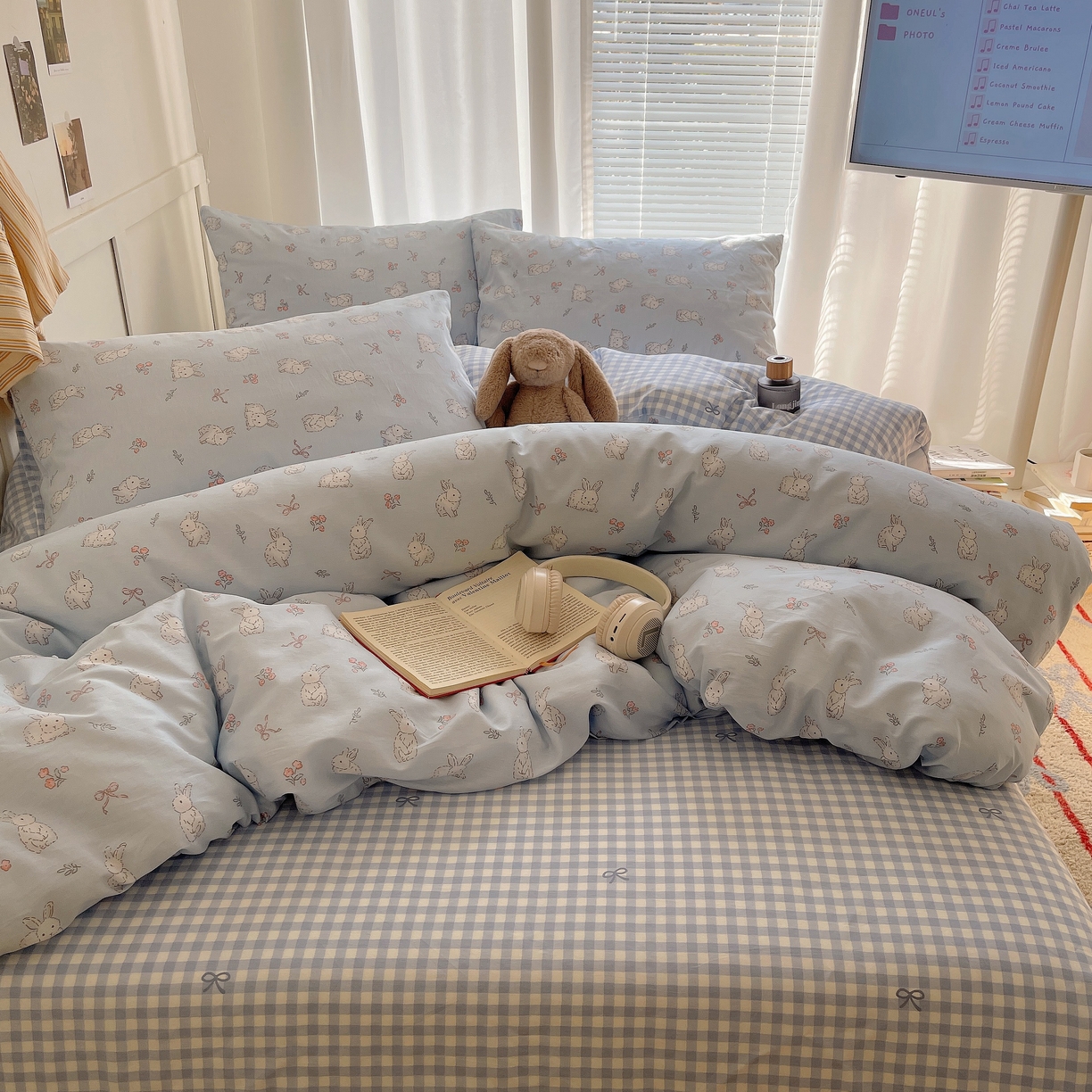 91家纺网 家纺一手货源 找家纺 瑞莱 2026新款全棉印花单被套系列 花仙兔