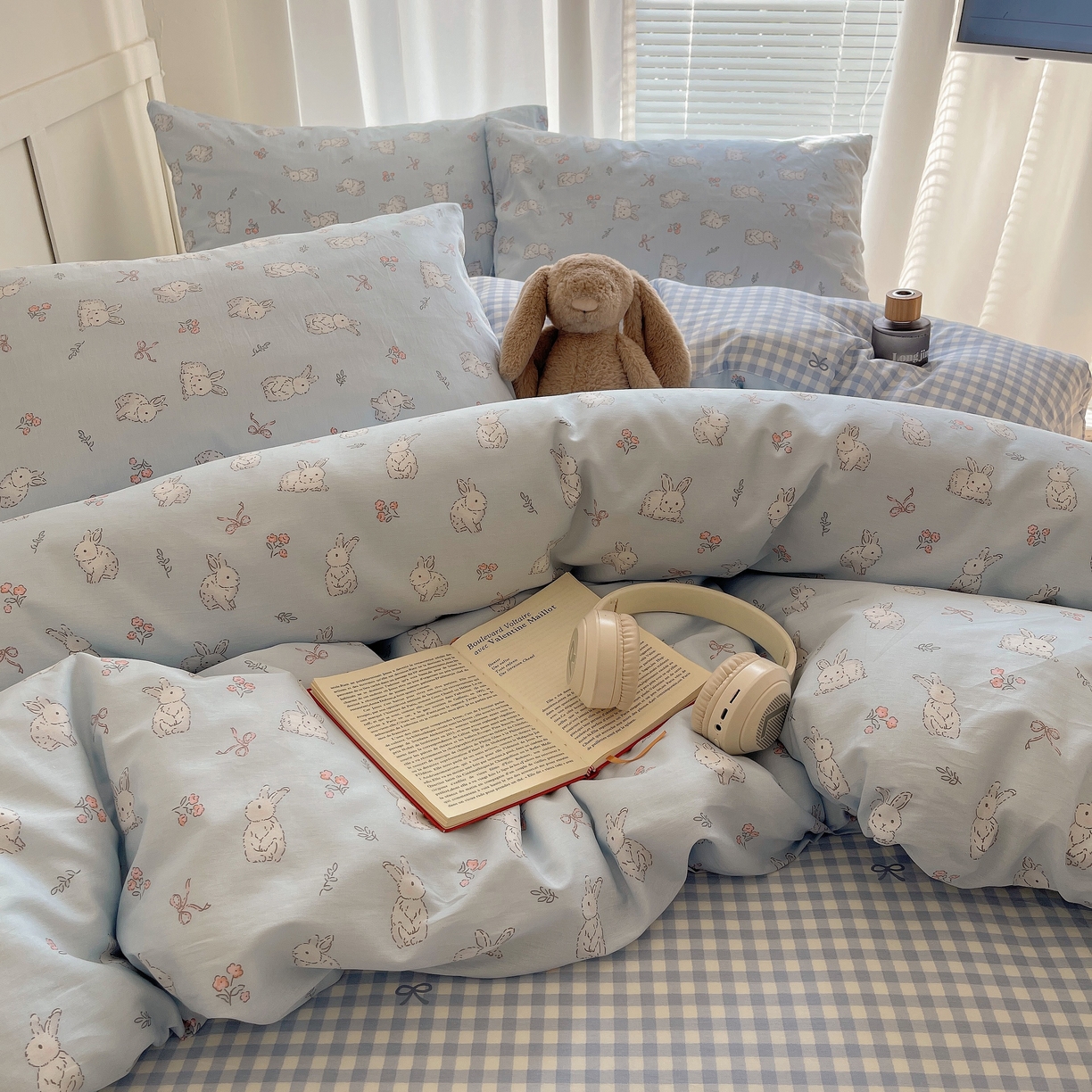 91家纺网 家纺一手货源 找家纺 瑞莱 2026新款全棉印花单被套系列 花仙兔