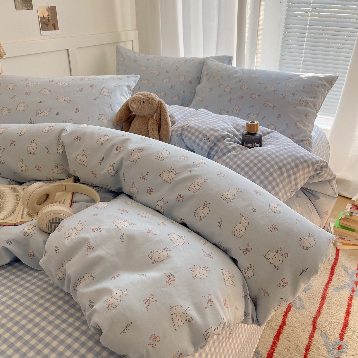 91家纺网 家纺一手货源 找家纺 瑞莱 2026新款全棉印花单被套系列 花仙兔