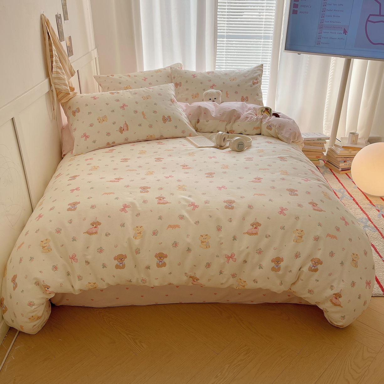 91家纺网 家纺一手货源 找家纺 瑞莱 2026新款全棉印花单被套系列 酷卡小狗