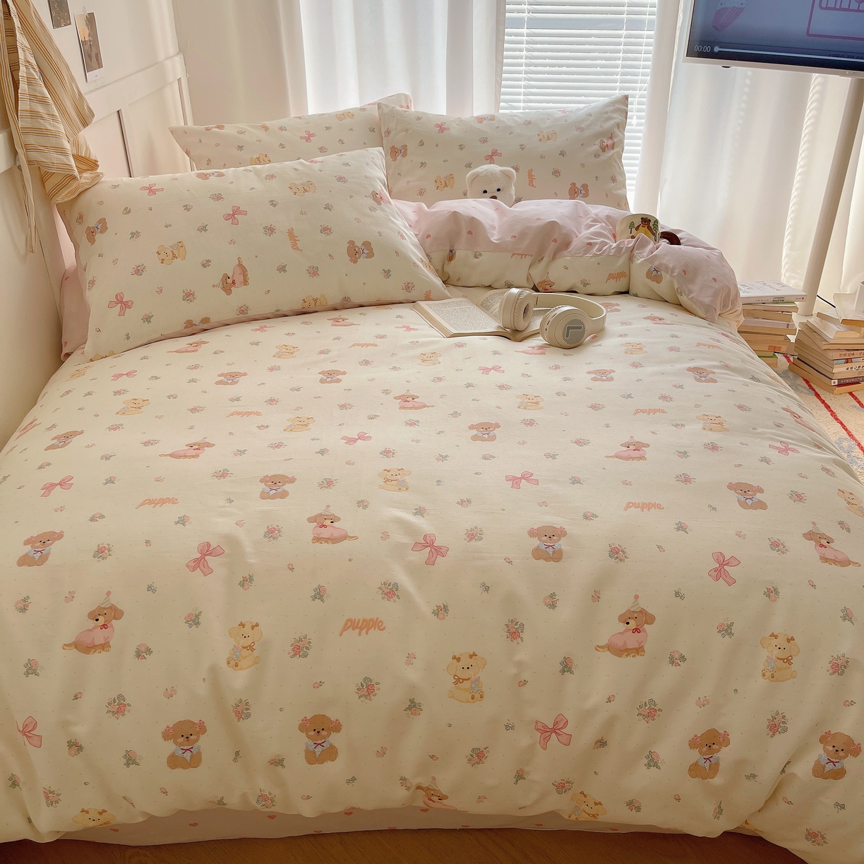 91家纺网 家纺一手货源 找家纺 瑞莱 2026新款全棉印花单被套系列 酷卡小狗