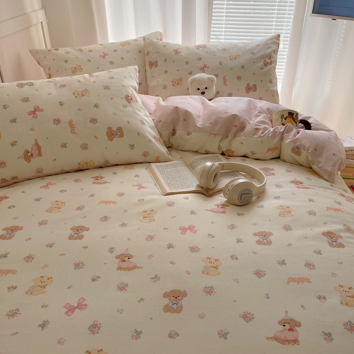 91家纺网 家纺一手货源 找家纺 瑞莱 2026新款全棉印花单被套系列 酷卡小狗