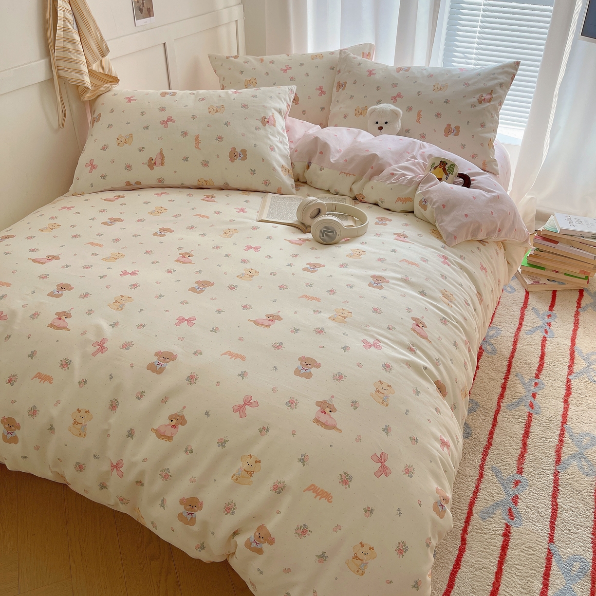 91家纺网 家纺一手货源 找家纺 瑞莱 2026新款全棉印花单被套系列 酷卡小狗