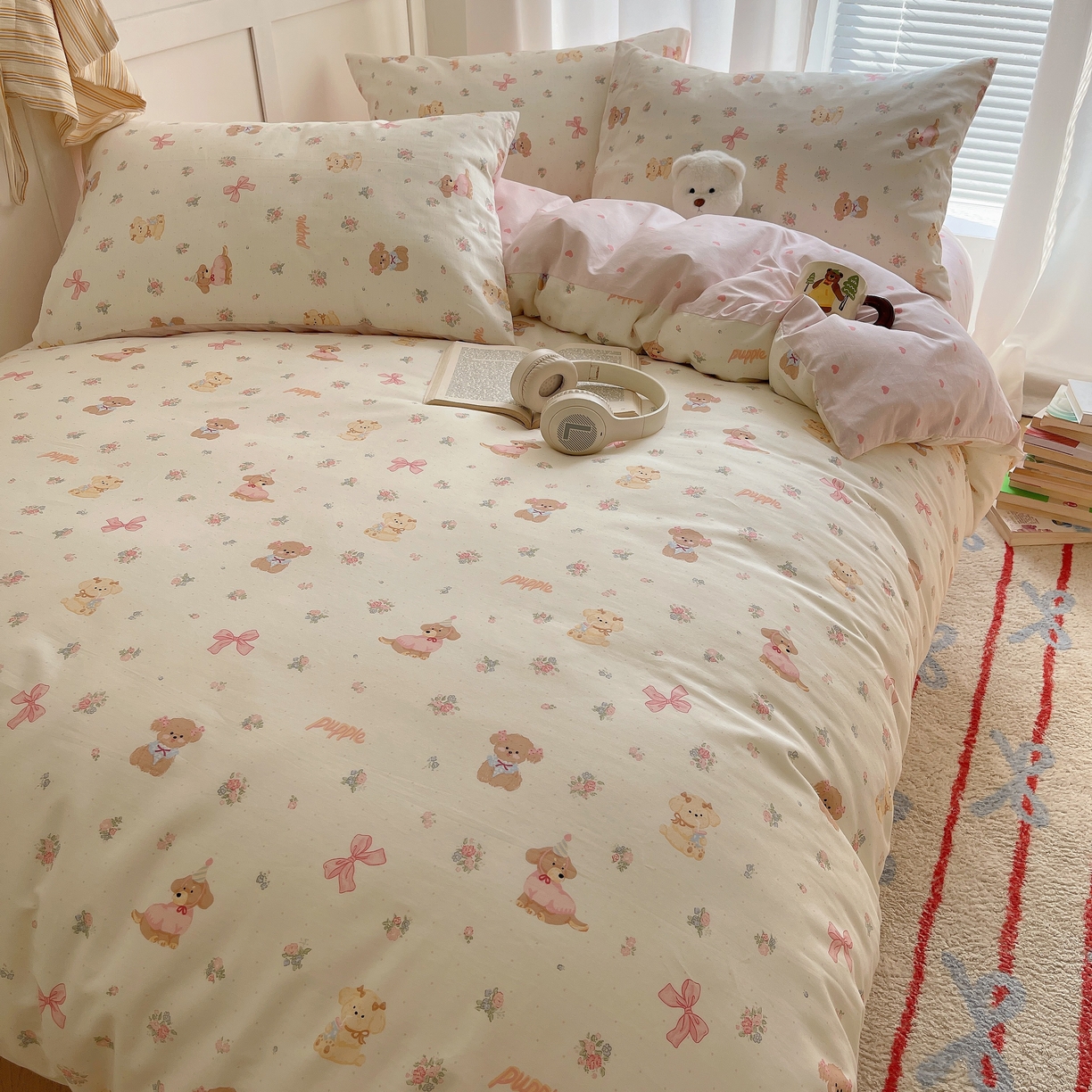 91家纺网 家纺一手货源 找家纺 瑞莱 2026新款全棉印花单被套系列 酷卡小狗