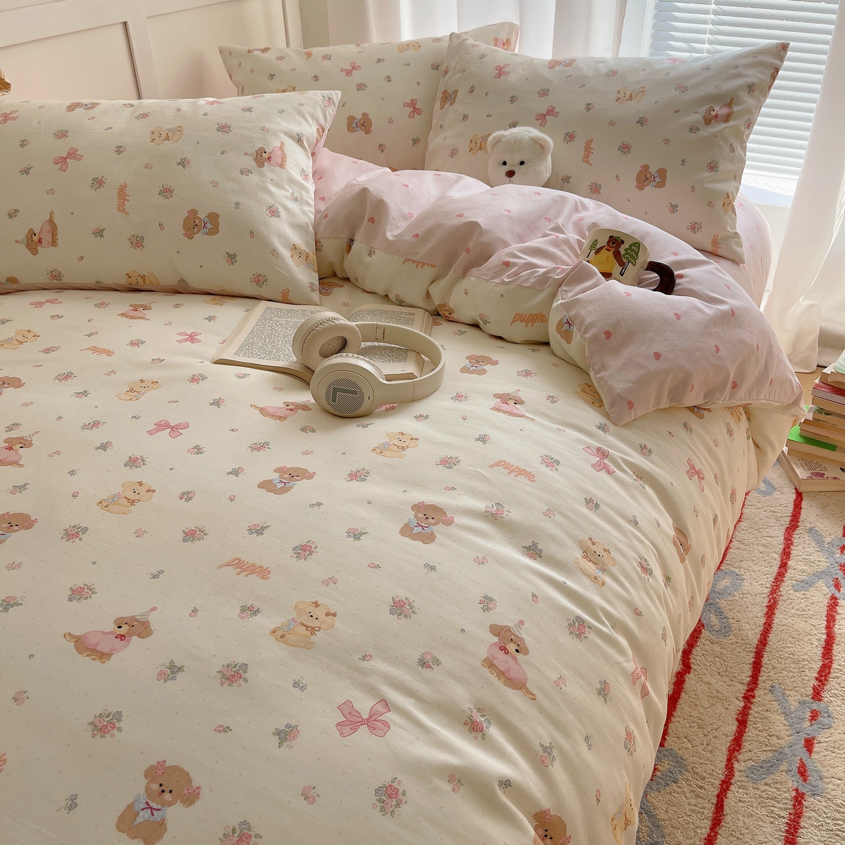 91家纺网 家纺一手货源 找家纺 瑞莱 2026新款全棉印花单被套系列 酷卡小狗