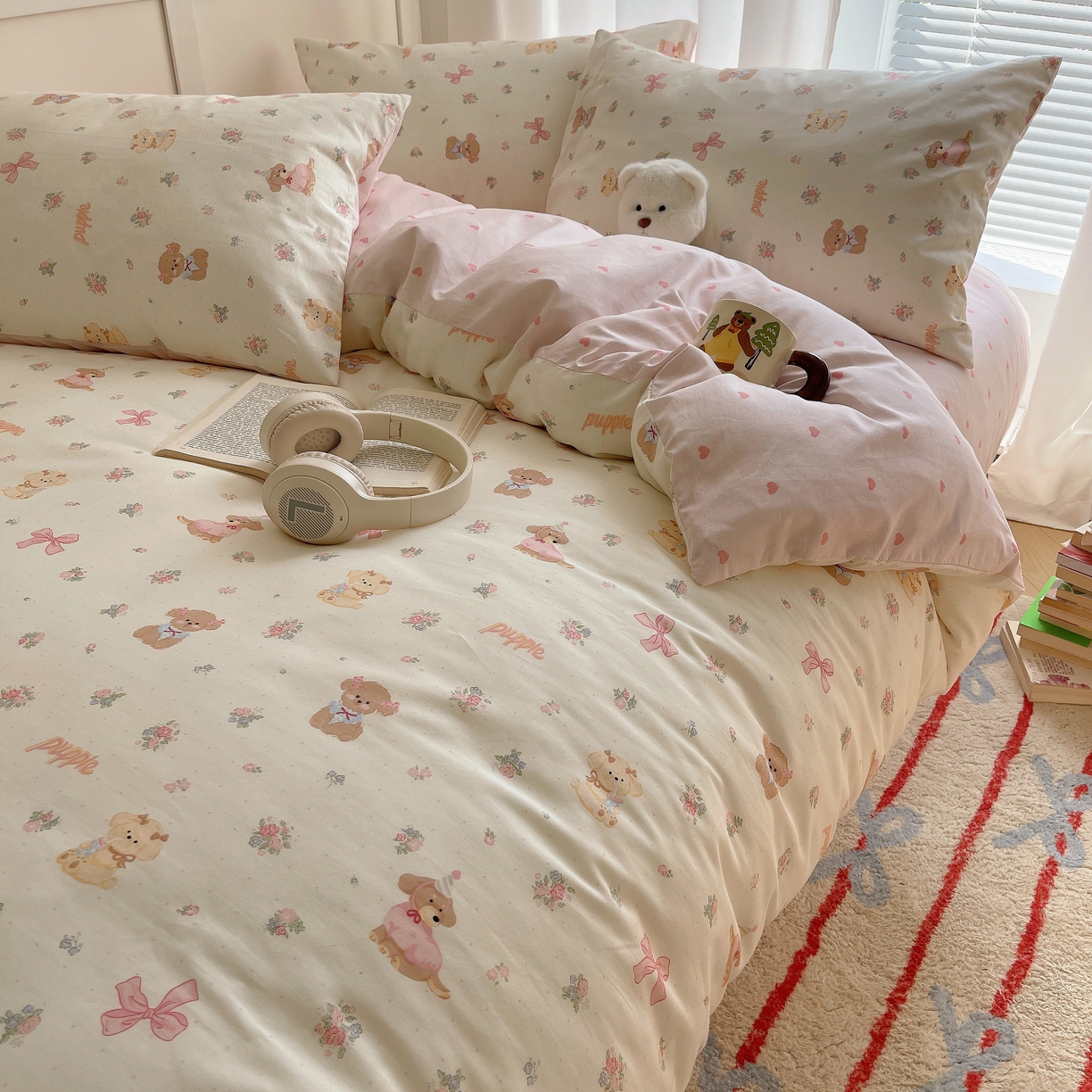 91家纺网 家纺一手货源 找家纺 瑞莱 2026新款全棉印花单被套系列 酷卡小狗