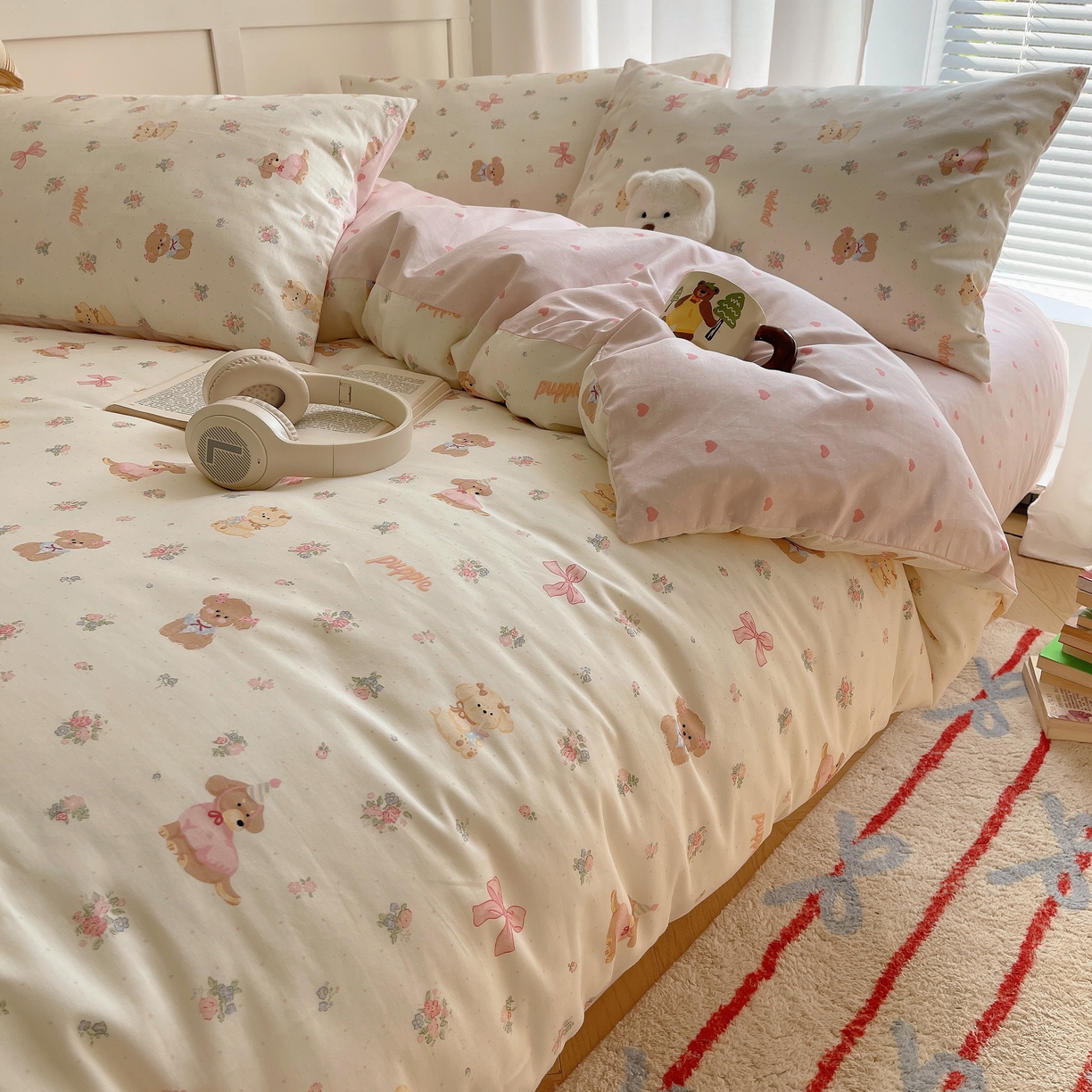 91家纺网 家纺一手货源 找家纺 瑞莱 2026新款全棉印花单被套系列 酷卡小狗