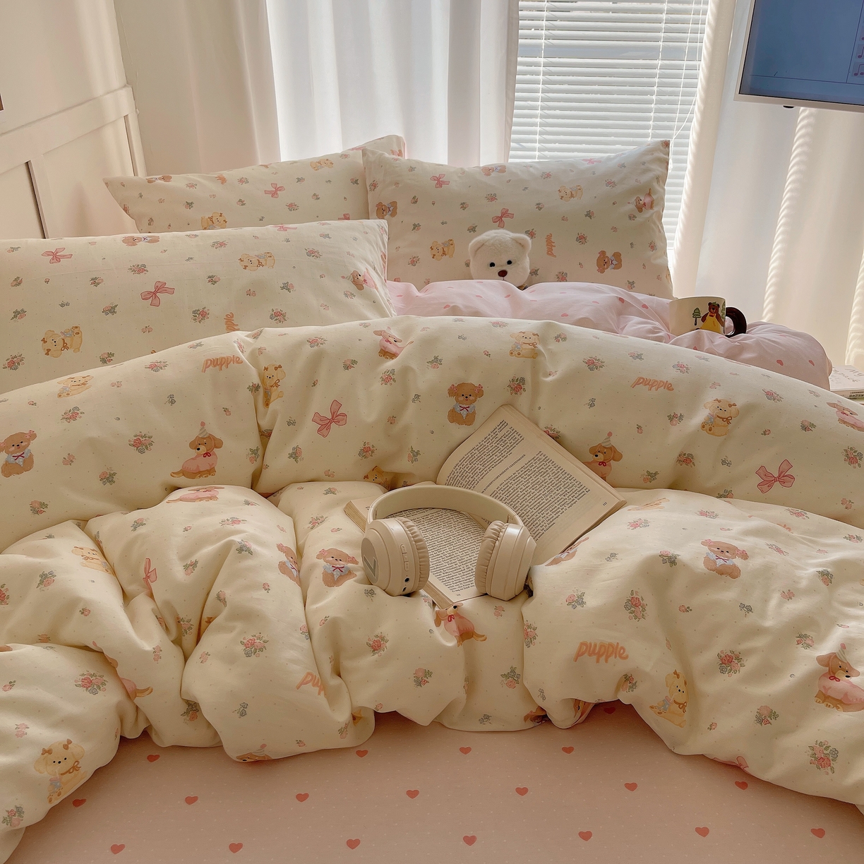 91家纺网 家纺一手货源 找家纺 瑞莱 2026新款全棉印花单被套系列 酷卡小狗