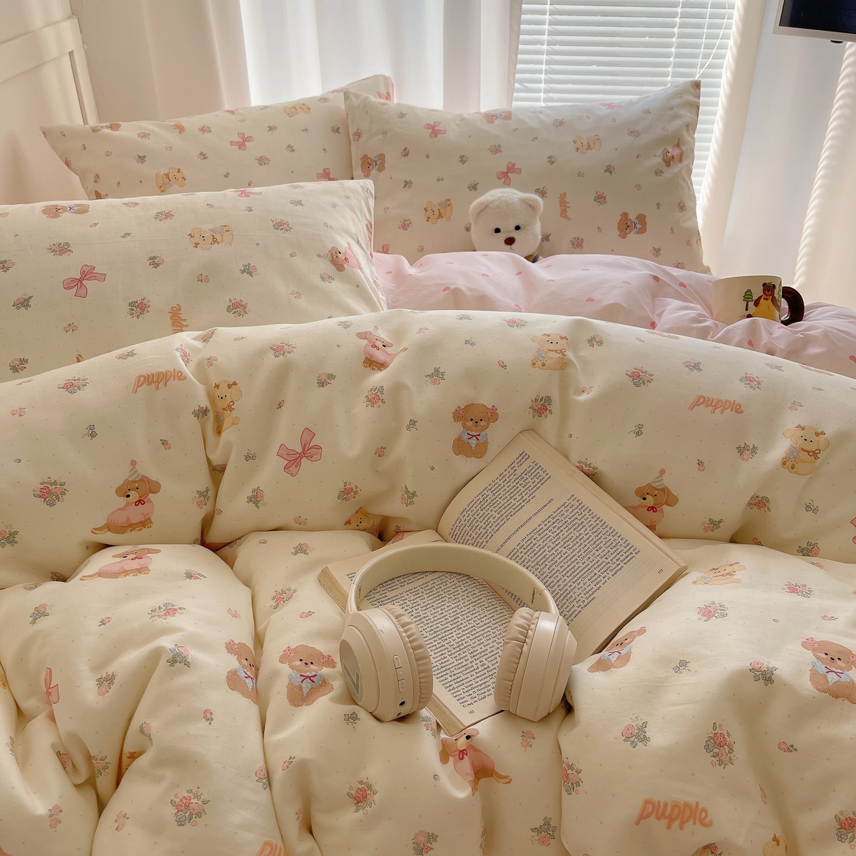 91家纺网 家纺一手货源 找家纺 瑞莱 2026新款全棉印花单被套系列 酷卡小狗