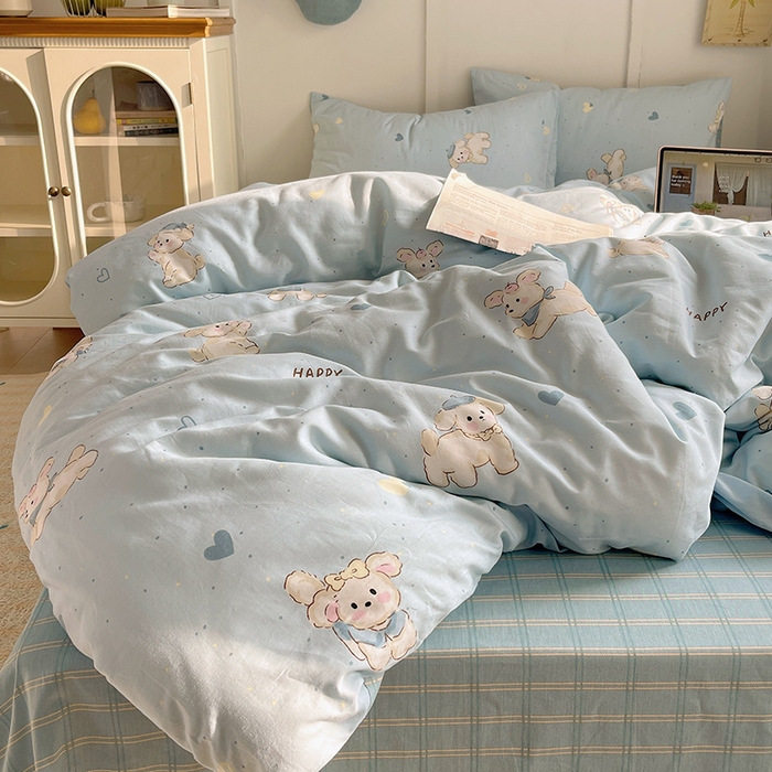 91家纺网 家纺一手货源 找家纺 瑞莱 2026新款全棉印花单被套系列 帽子小奶狗