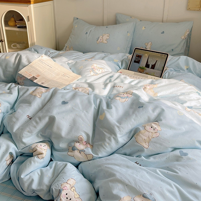 91家纺网 家纺一手货源 找家纺 瑞莱 2026新款全棉印花单被套系列 帽子小奶狗