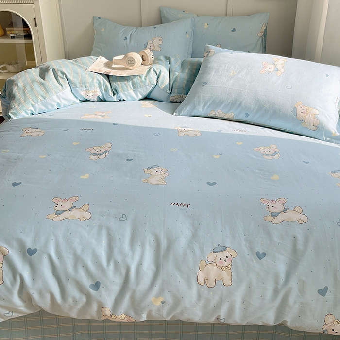 91家纺网 家纺一手货源 找家纺 瑞莱 2026新款全棉印花单被套系列 帽子小奶狗