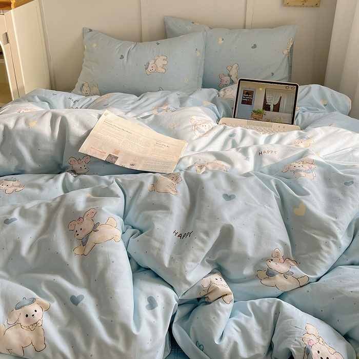 91家纺网 家纺一手货源 找家纺 瑞莱 2026新款全棉印花单被套系列 帽子小奶狗