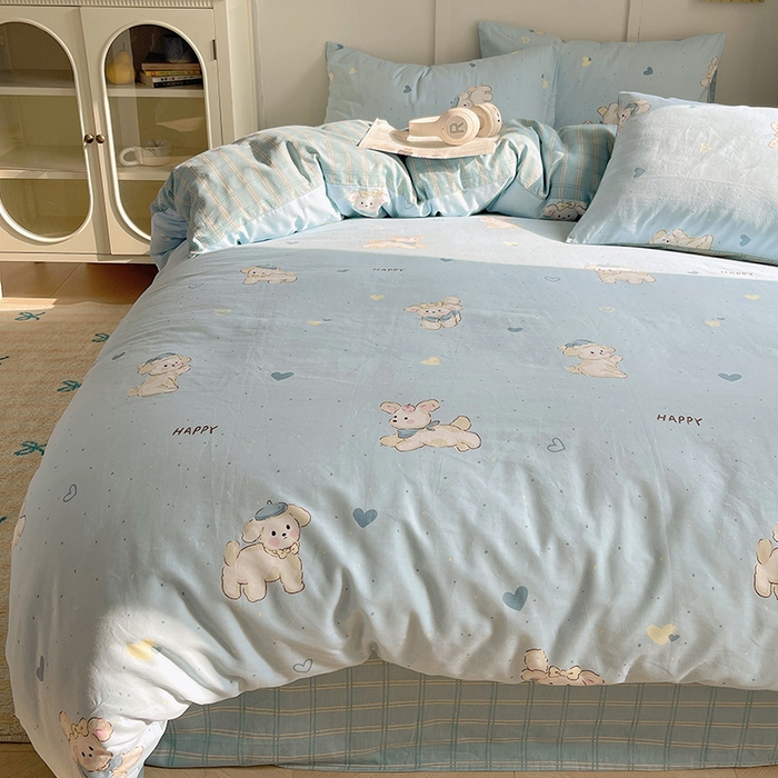 91家纺网 家纺一手货源 找家纺 瑞莱 2026新款全棉印花单被套系列 帽子小奶狗