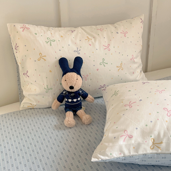 91家纺网 家纺一手货源 找家纺 瑞莱 2026新款全棉印花单被套系列 七彩蝴蝶结