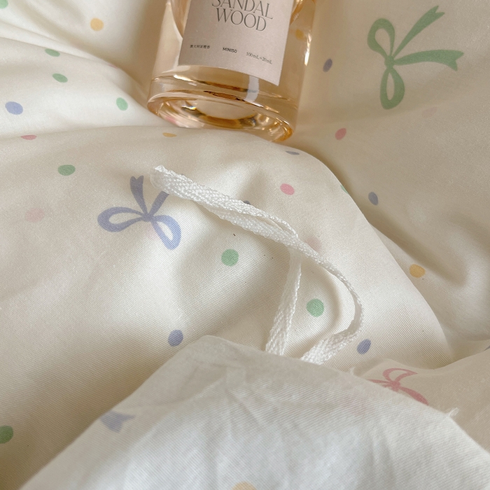 91家纺网 家纺一手货源 找家纺 瑞莱 2026新款全棉印花单被套系列 七彩蝴蝶结