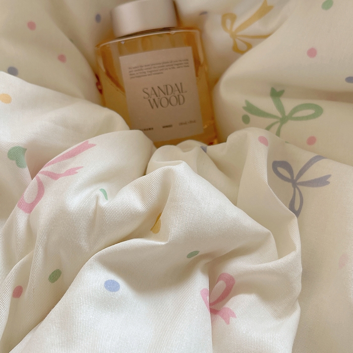 91家纺网 家纺一手货源 找家纺 瑞莱 2026新款全棉印花单被套系列 七彩蝴蝶结