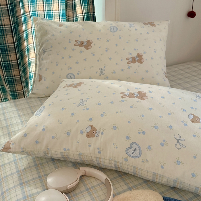 91家纺网 家纺一手货源 找家纺 瑞莱 2026新款全棉印花单被套系列 蓝花兔