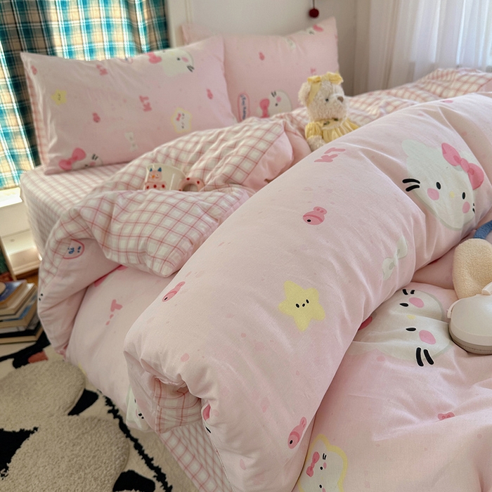 瑞莱 2026新款全棉印花单被套系列 甜心KT