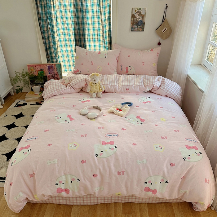 91家纺网 家纺一手货源 找家纺 瑞莱 2026新款全棉印花单被套系列 甜心KT