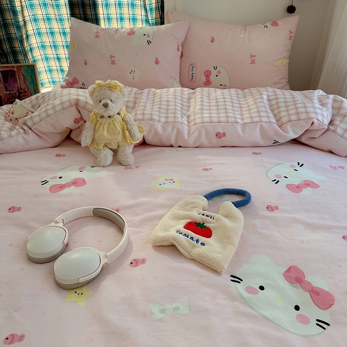 91家纺网 家纺一手货源 找家纺 瑞莱 2026新款全棉印花单被套系列 甜心KT