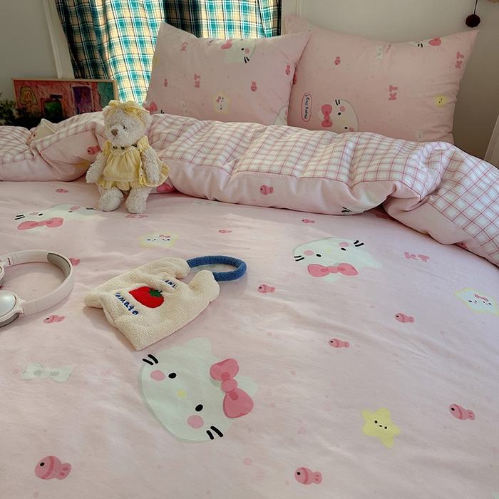 91家纺网 家纺一手货源 找家纺 瑞莱 2026新款全棉印花单被套系列 甜心KT