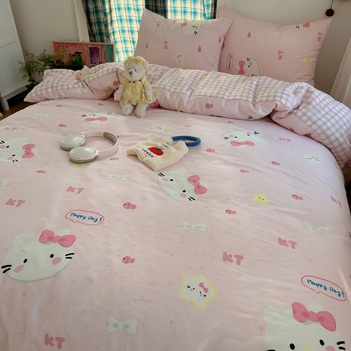 91家纺网 家纺一手货源 找家纺 瑞莱 2026新款全棉印花单被套系列 甜心KT