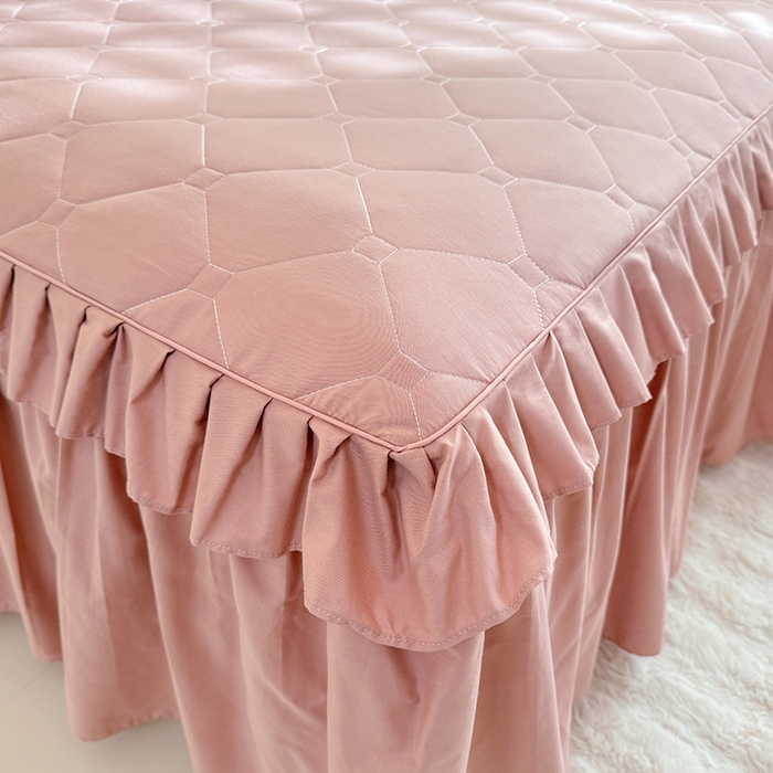 91家纺网 家纺一手货源 找家纺 （总）美达家纺 2026新款13372全棉夹棉纯色床裙