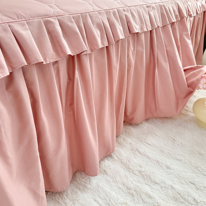 91家纺网 家纺一手货源 找家纺 （总）美达家纺 2026新款13372全棉夹棉纯色床裙