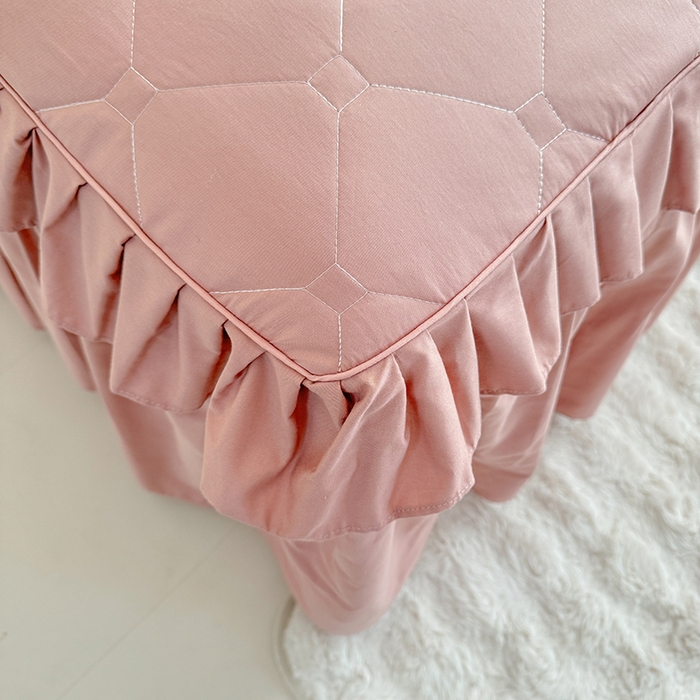 91家纺网 家纺一手货源 找家纺 （总）美达家纺 2026新款13372全棉夹棉纯色床裙