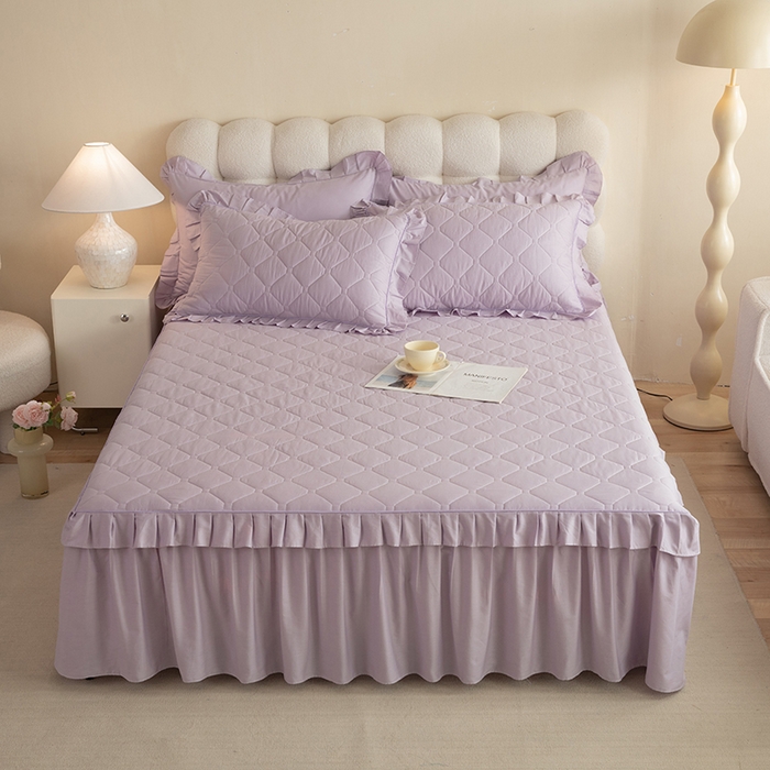 91家纺网 家纺一手货源 找家纺 （总）美达家纺 2026新款13372全棉夹棉纯色床裙