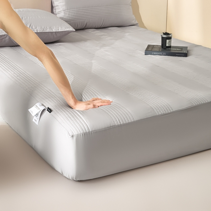 91家纺网 家纺一手货源 找家纺 岚吉家纺 2026新款莫代尔慕斯单床笠 床笠单件 床笠三件套 慕斯-高级灰