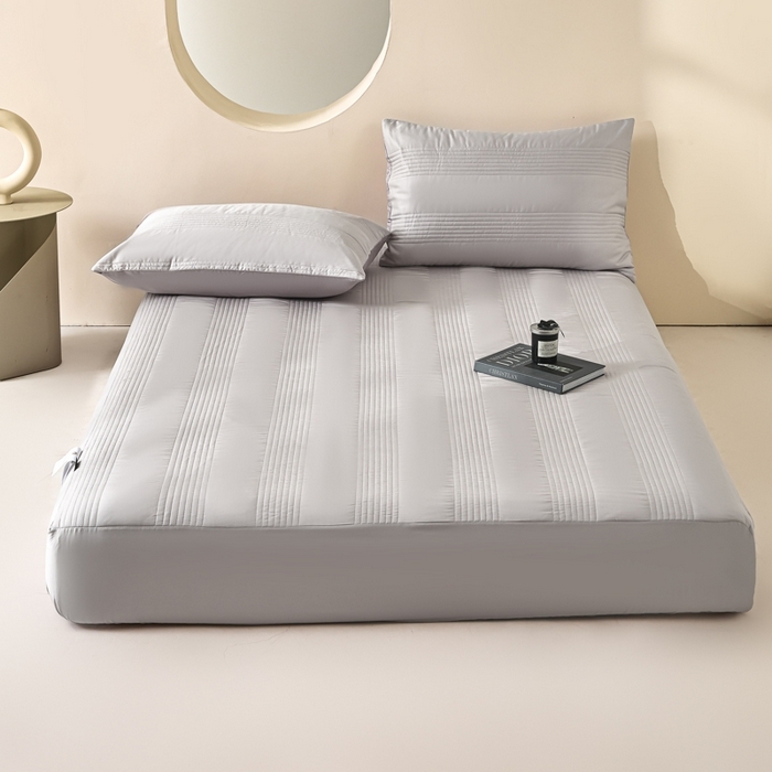 91家纺网 家纺一手货源 找家纺 岚吉家纺 2026新款莫代尔慕斯单床笠 床笠单件 床笠三件套 慕斯-高级灰