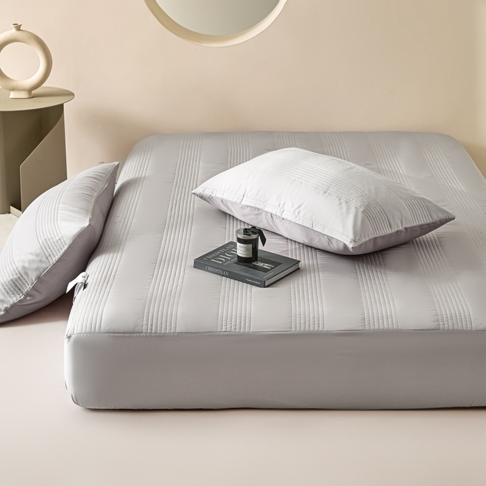 91家纺网 家纺一手货源 找家纺 岚吉家纺 2026新款莫代尔慕斯单床笠 床笠单件 床笠三件套 慕斯-高级灰