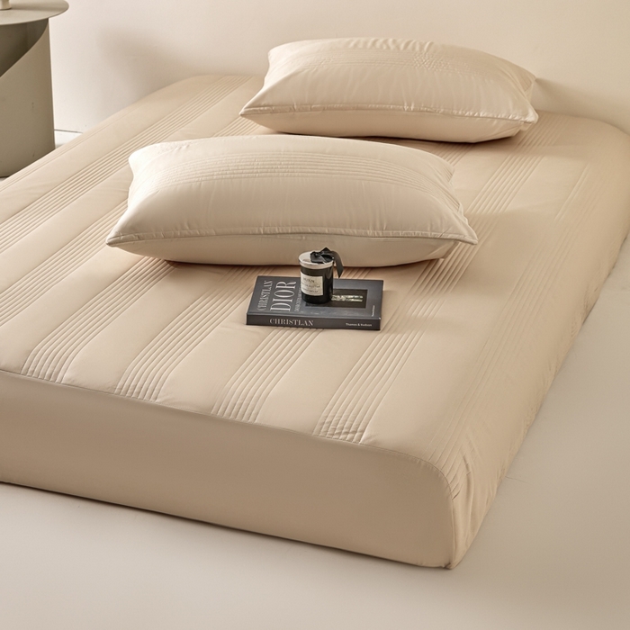 91家纺网 家纺一手货源 找家纺 岚吉家纺 2026新款莫代尔慕斯单床笠 床笠单件 床笠三件套 慕斯-卡其