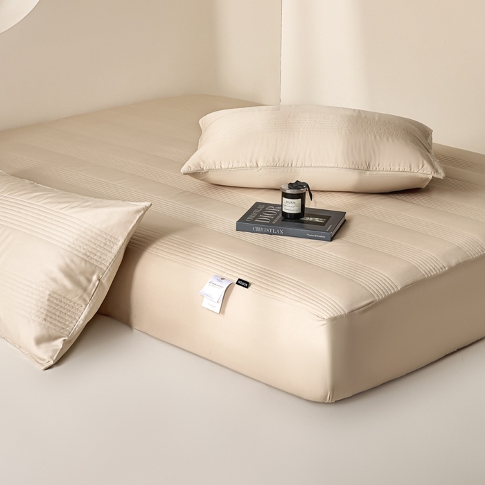 91家纺网 家纺一手货源 找家纺 岚吉家纺 2026新款莫代尔慕斯单床笠 床笠单件 床笠三件套 慕斯-卡其