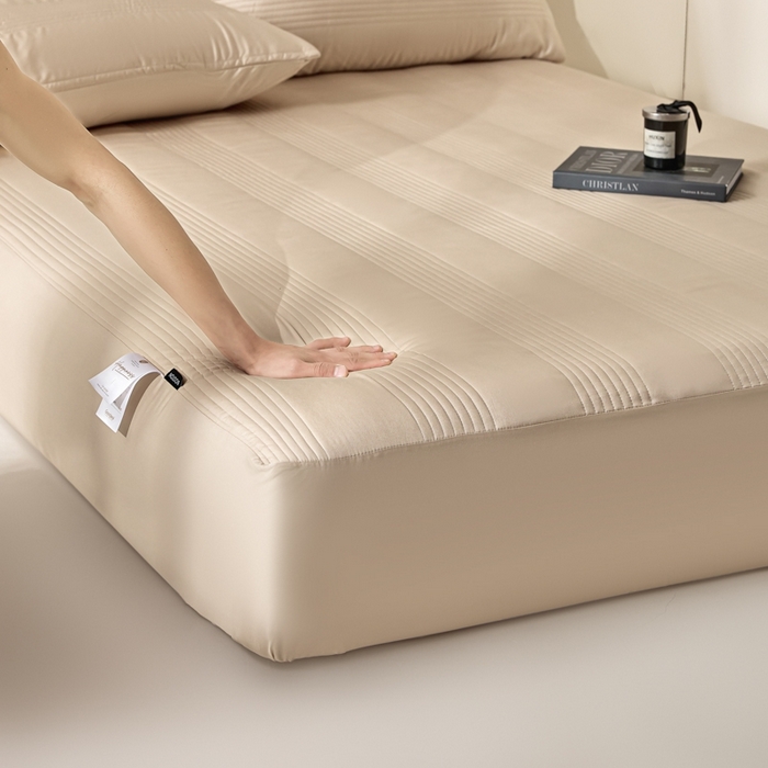 91家纺网 家纺一手货源 找家纺 岚吉家纺 2026新款莫代尔慕斯单床笠 床笠单件 床笠三件套 慕斯-卡其